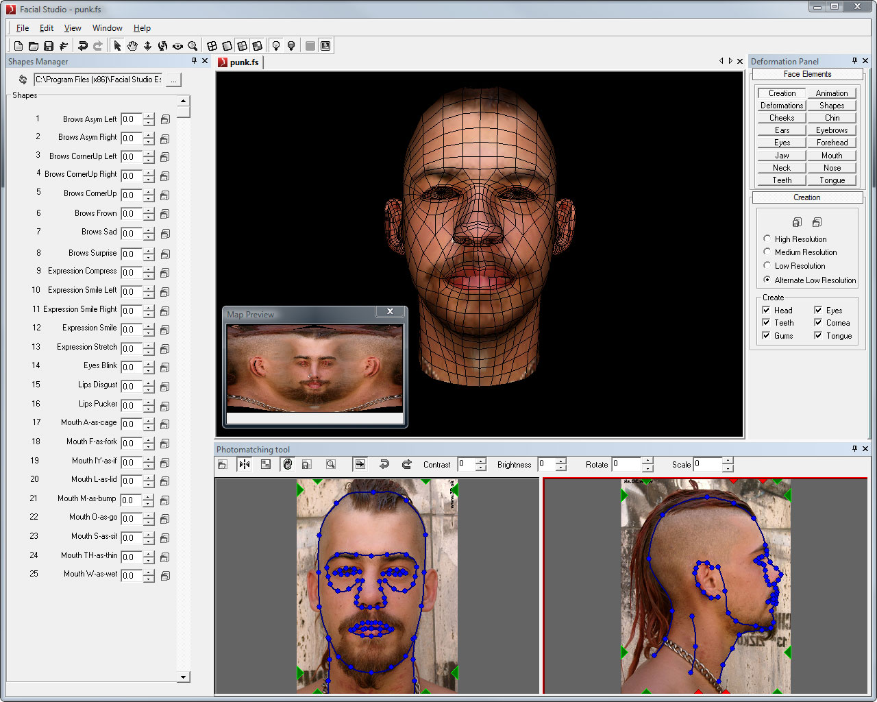 Click to view Facial Studio for Windows 3.0 screenshot